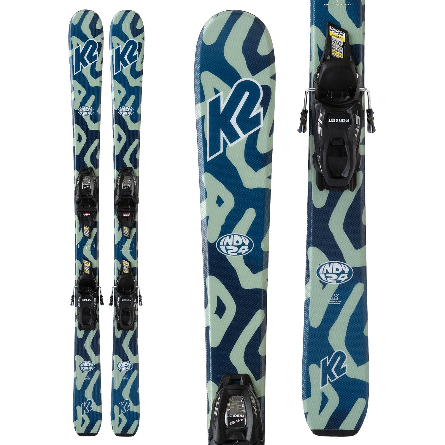 k2 all mountain skis mens with bindings K2 Kids' Indy Skis w/7.0 FDT Jr Bindings 2025