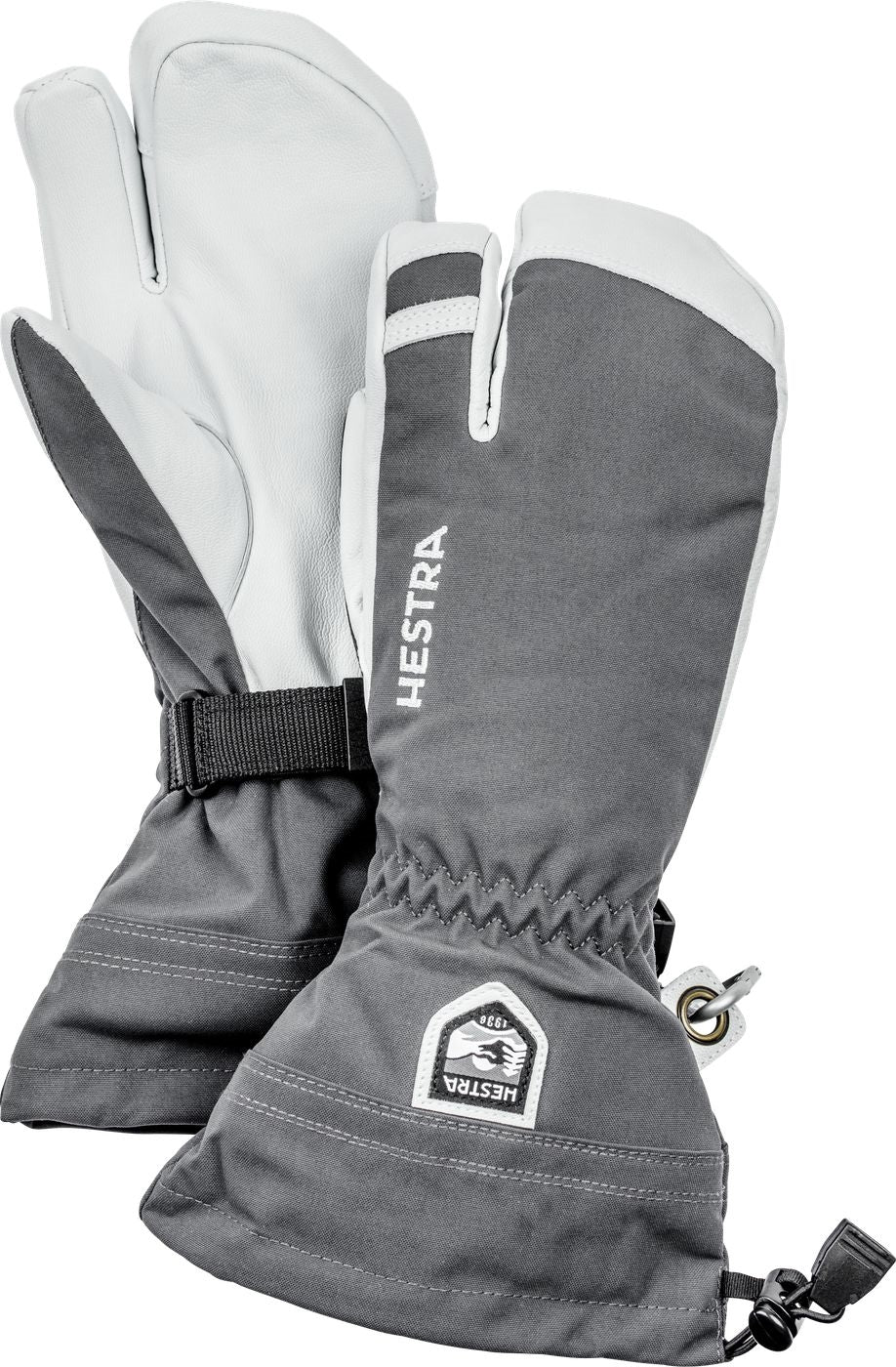 snowboard handschuhe 3 finger Hestra - Army Leather Heli Ski 3-Finger - Grey