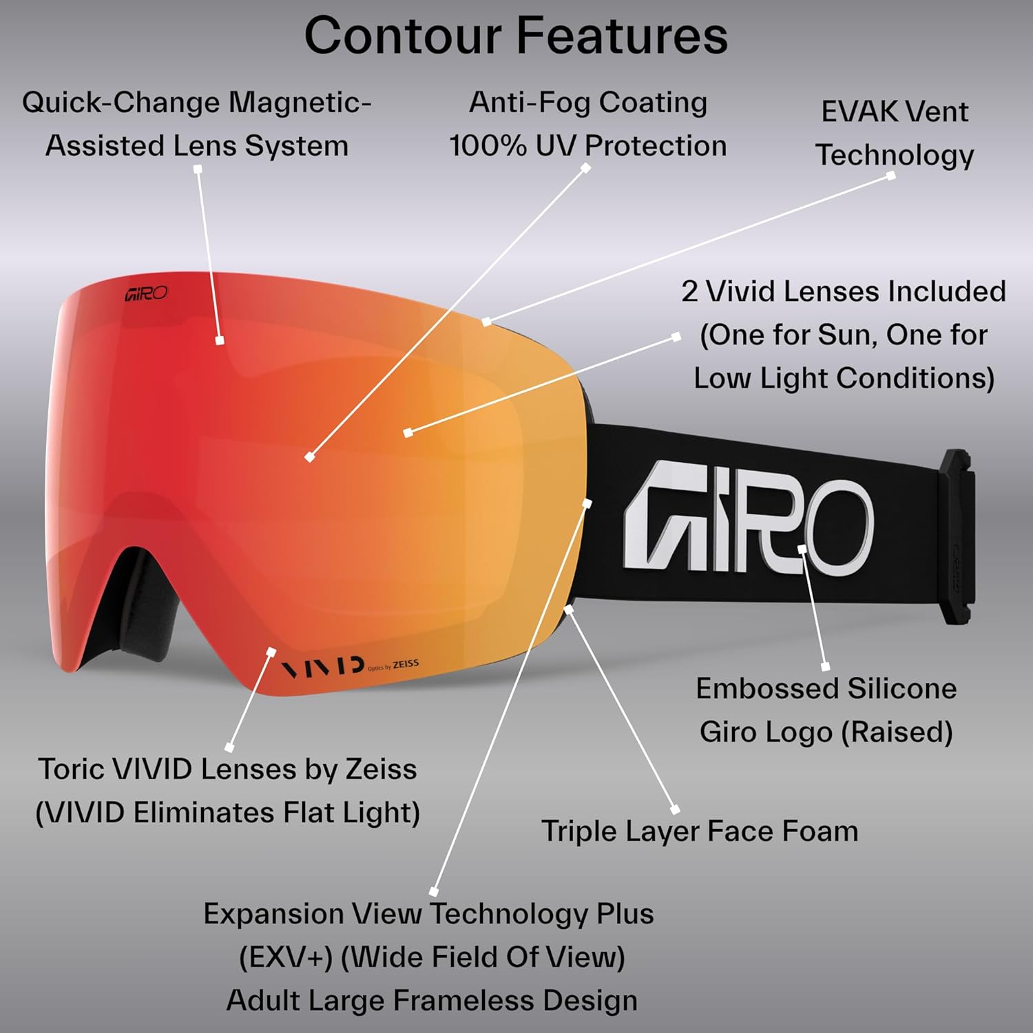 contour goggle Giro Contour Goggle Blue Wordmark
