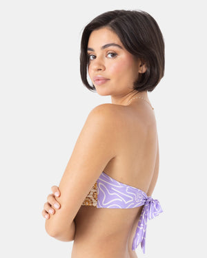 Roxy Sunshine State of Mind Reversible Bandeau Bikini Top - Women's