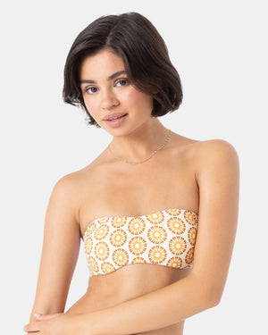 Roxy Sunshine State of Mind Reversible Bandeau Bikini Top - Women's