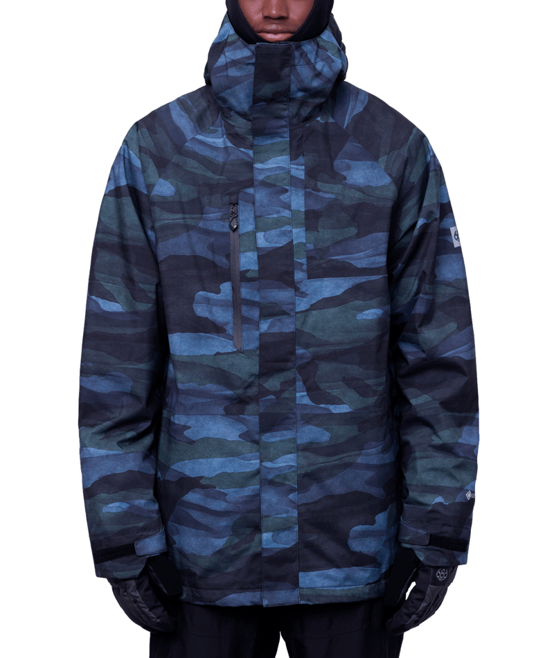 686 GORE TEX Core Shell Jacket Men s Steel Blue Waterland Camo M