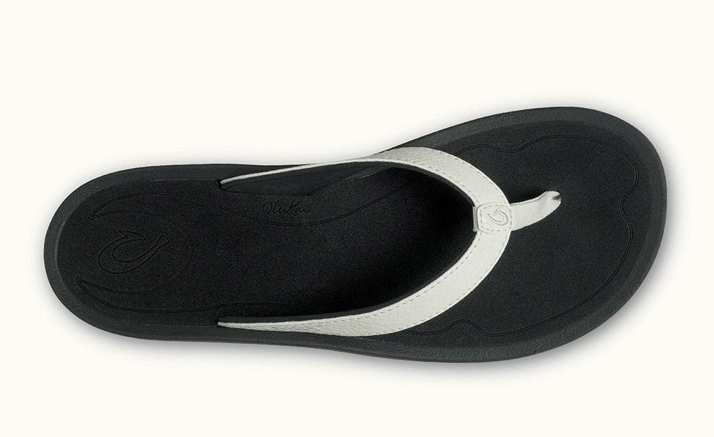 OluKai Kulapa Kai Sandals Womens Flip Flop - White/Black - 5