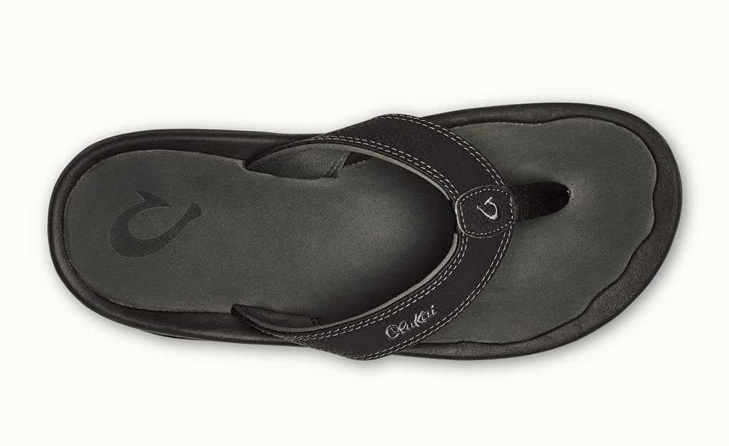 OluKai Ohana Sandal Mens Flip Flop - Black / Dark Shadow