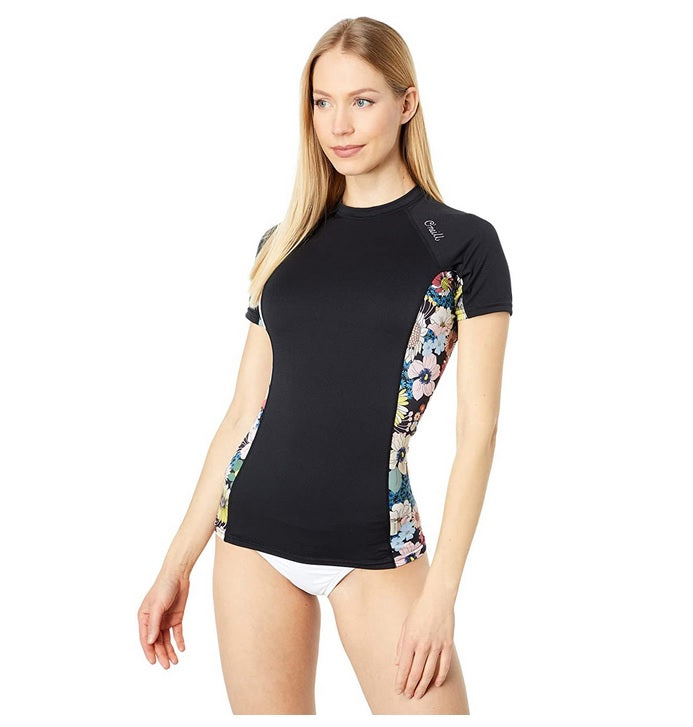 Women's Marble Print Drawstring Two Piece Rash Guard