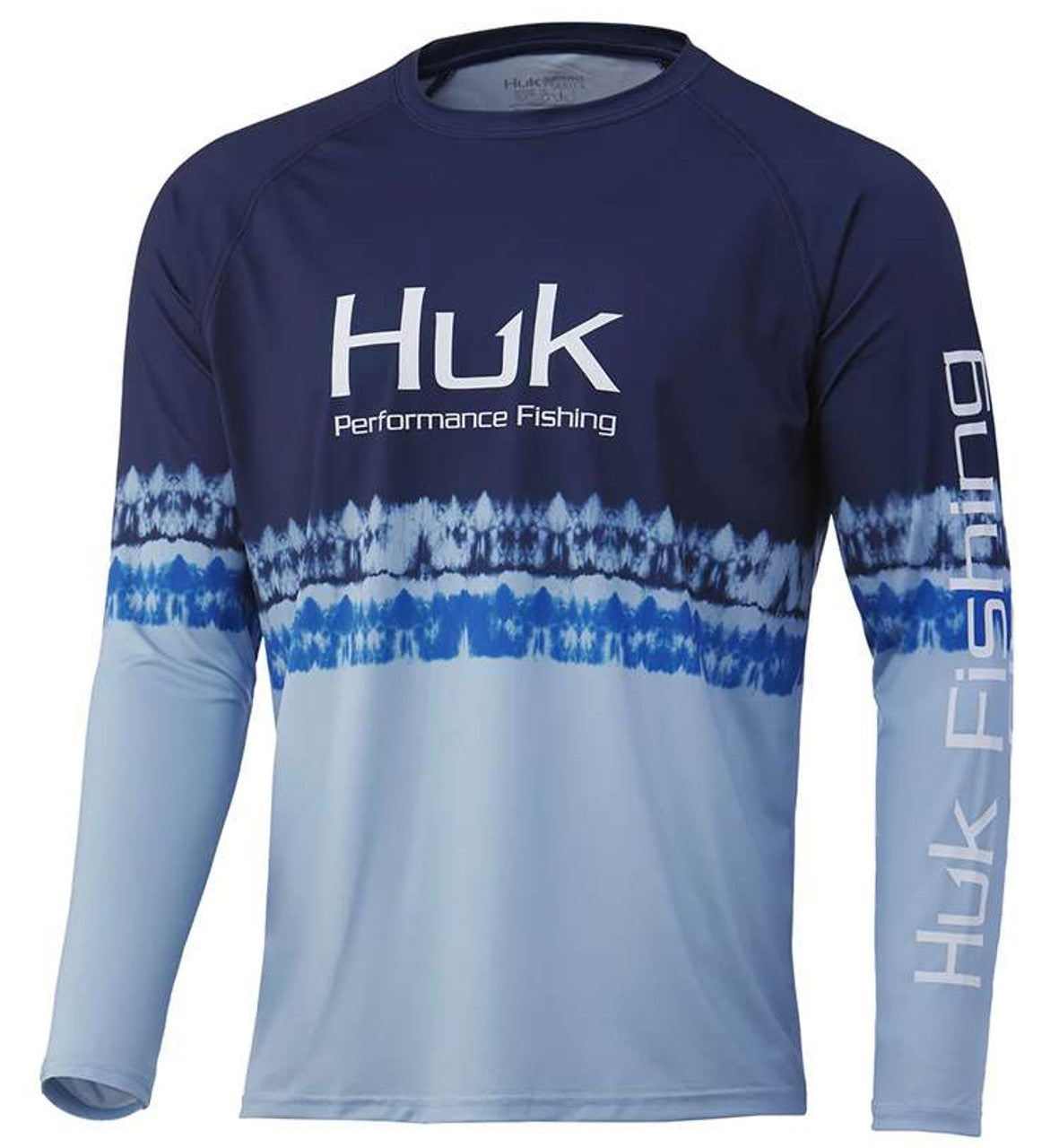 Huk Men's Salt Stripe Pursuit Long Sleeve, Medium, Deep Ocean Blue