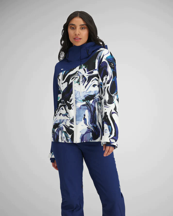 Womens black and sales white ski jacket