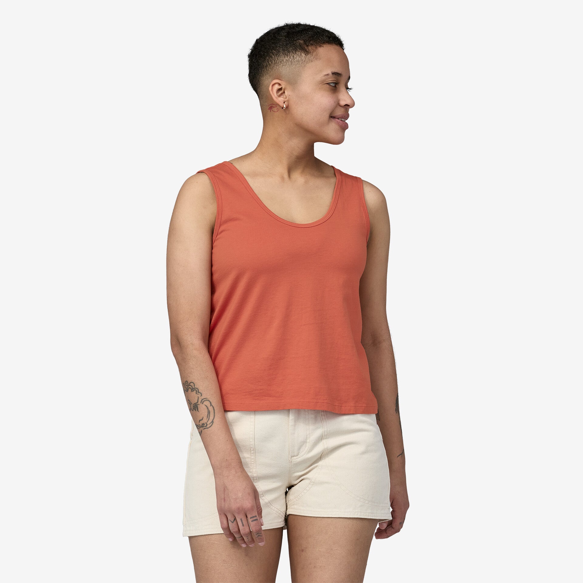 Patagonia Women s Regenerative Organic Certified Cotton Tank Sunset Stripe Light Plume Grey L